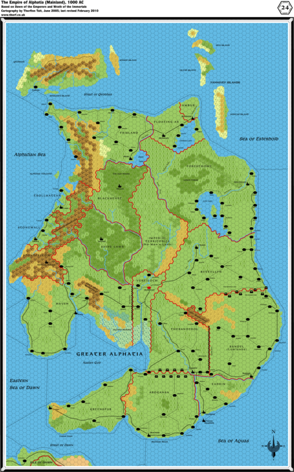 Alphatia, 24 miles per hex – Thorfinn Tait Cartography